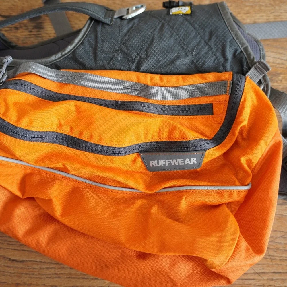 Ruffwear Approach Dog Pack Hiking Backpack Harness Orange Grey L/XL
